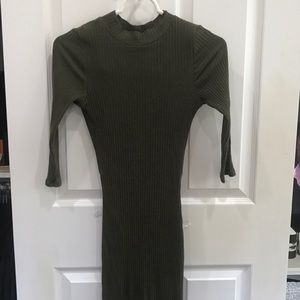 Love Republic Forest Green Ribbed Midi Dress XS